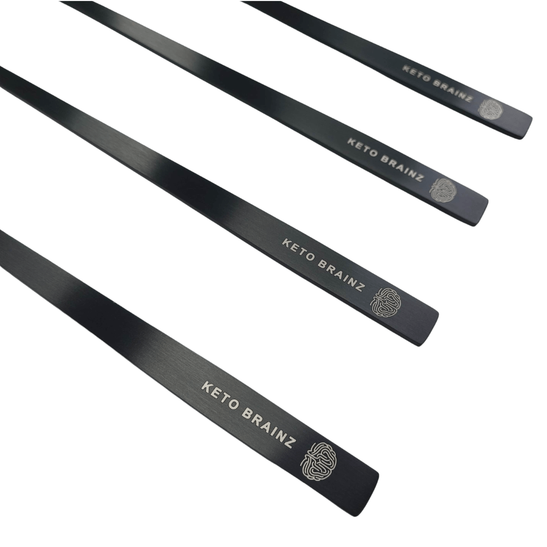 Keto Brainz Matte Black Stainless Steel Long Handled Scoop
