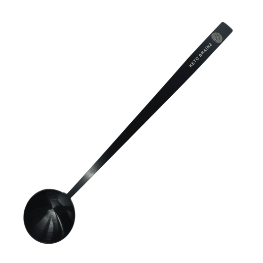 Keto Brainz Matte Black Stainless Steel Long Handled Scoop