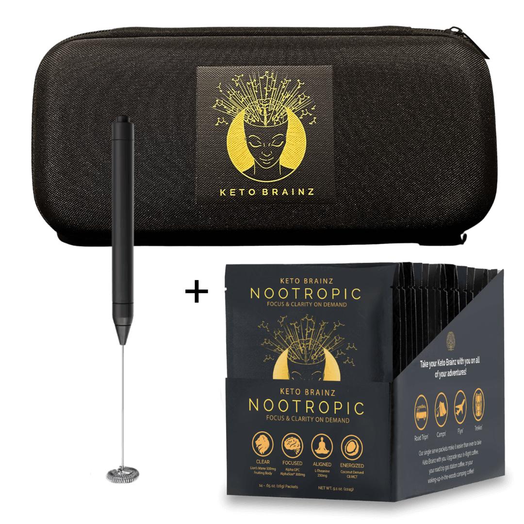 product image of keto brainz travel kit + 14 pack single serve box combo