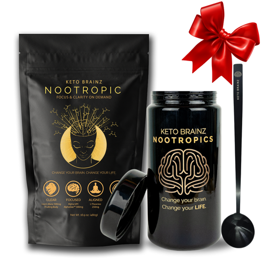 Keto Brainz + Miron Glass Countertop Jar