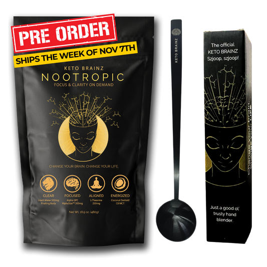 Keto Brainz + Long Handled Spoon + Deluxe Hand Blender