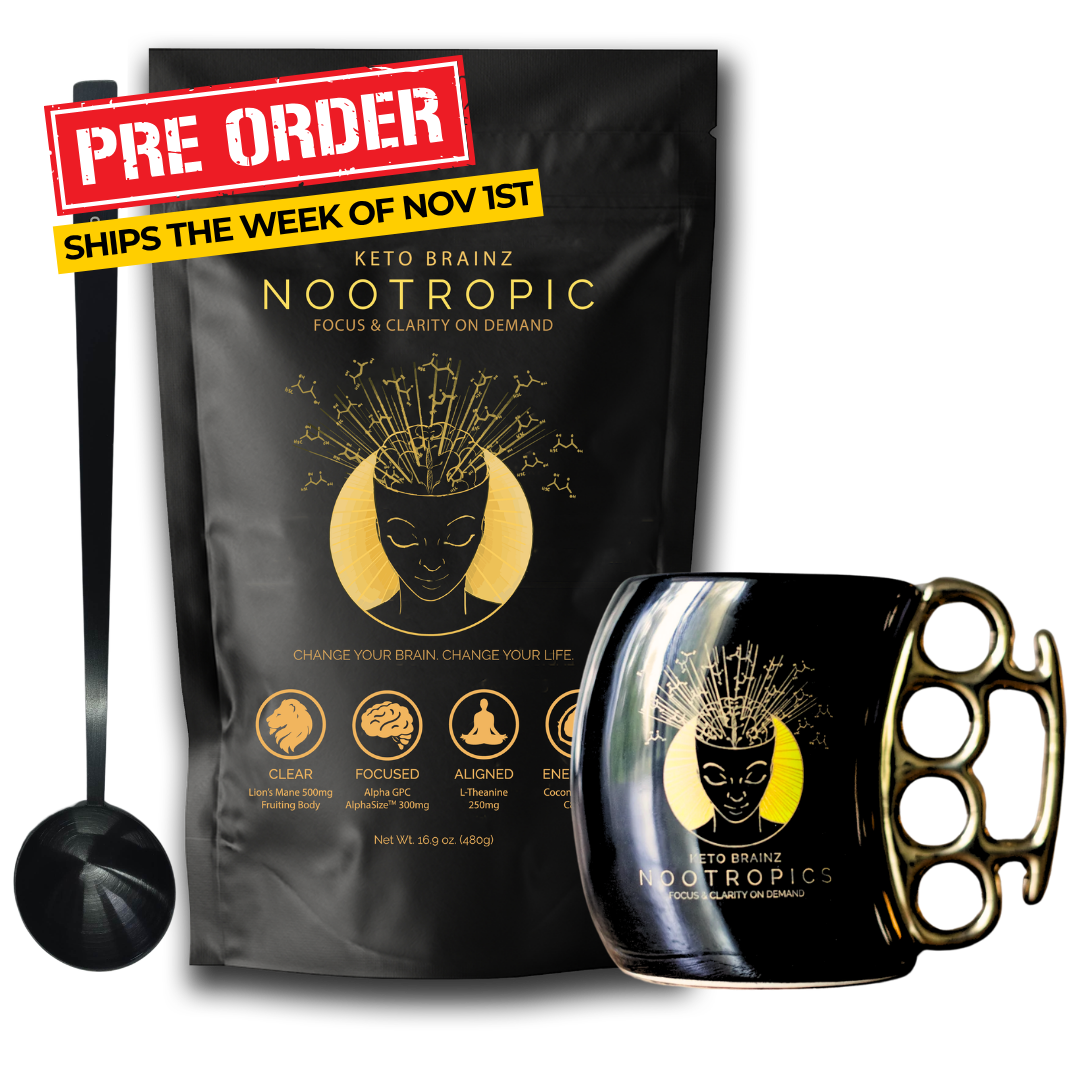 Keto Brainz + Long Handled Spoon + Brass Knuckle Mug