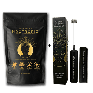 product image of keto brainz nootropic creamer and deluxe hand blender