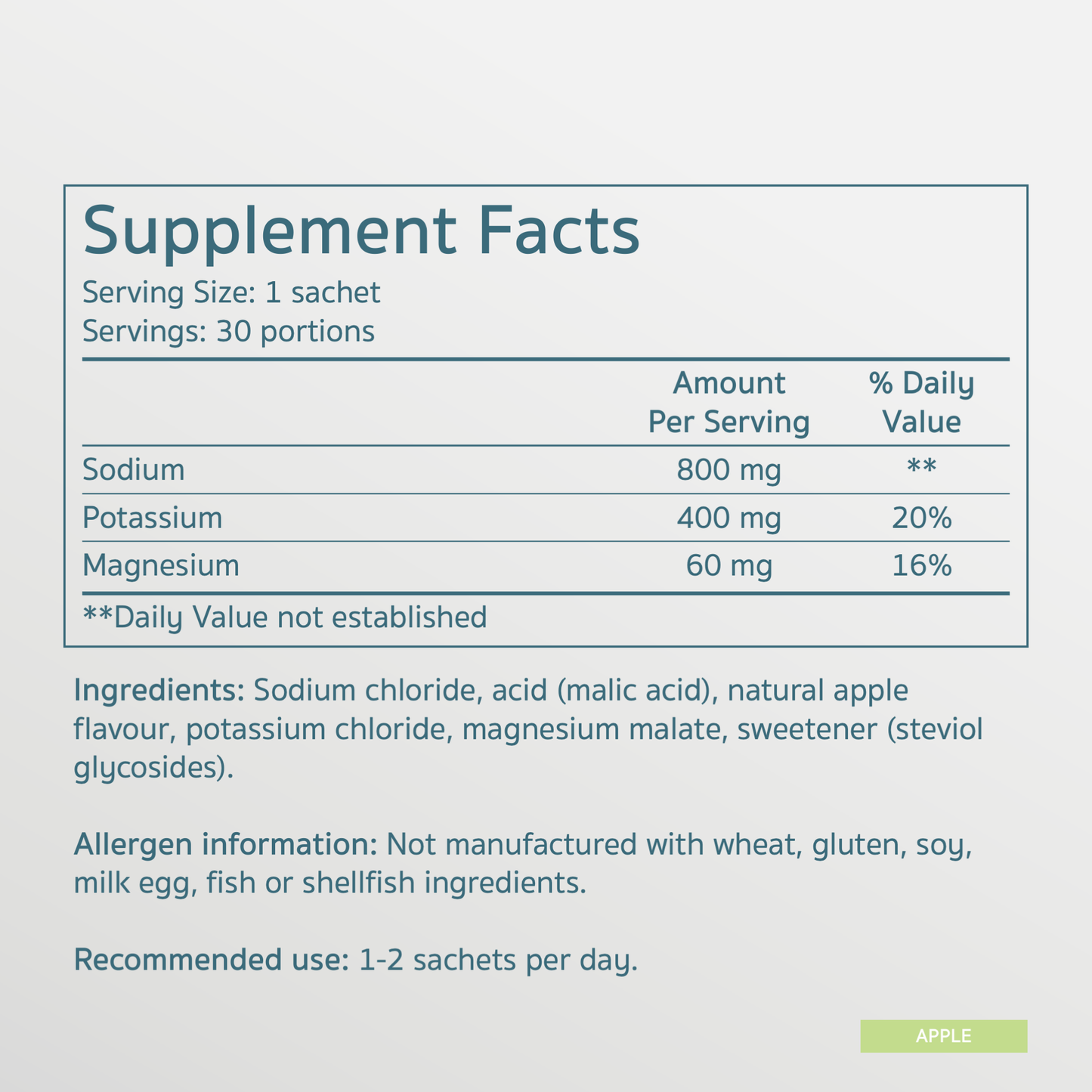 SALTE Norwegian Electrolyte - Apple Electrolyte 30 pack