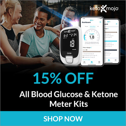 Keto Mojo Blood Glucose & Ketone Meter Kit and pics of screen from phone app